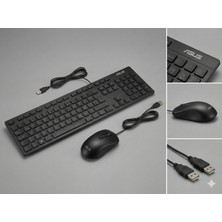 Asus AW311 USB Kablolu Q Klavye Mouse Set Siyah Türkçe  Fonksiyonlu