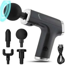 Elikaya TR Profesyonel Masaj Tabancası Sporcu Masaj Aleti 4 Başlıklı Şarjlı Titreşimli