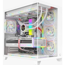 Rampage Sealıte Beyaz Temperli Camlı Atx/m-Atx 7X12CM Argb Pwm Fan+Kumanda Oyuncu Kasası