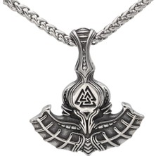 Normadia Iskandinav Mitolojisi Temalı 316L Çelik Thor's Hammer Kolye
