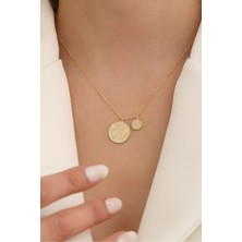 Normadia 925 Ayar Gümüş Dünya ve Ay Kolye, Zarif Takı, Şık ve Parlak Hediyelik