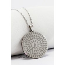 Normadia Çift Taraflı Çelik Kolye, Ayetel Kürsi ve Esmaül Hüsna Yazılı Plaka