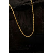 Normadia Şık Kadın Gümüş Kolye, 22 Ayar Altın Kaplama, Burma Halat Zincir