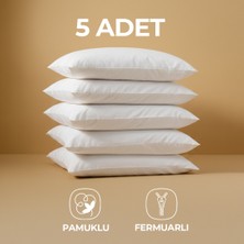 Morpheus Home 5'li Pamuklu Fermuarlı Iç Yastık Kılıfı Beyaz Renkli Iç Astar Yastık Iç Kılıfı 50 x 70 cm Şilte