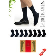 Dayco Premium Dikişsiz Yazlık Bambu Çorap 8'li Set Kraft Kutulu 4 Siyah 4 Lacivert - 476 - 41-44