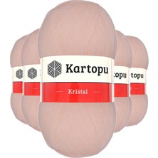Kartopu 5 Adet Kristal Çift Katlı El Örgü Lif Ipi Somon K223