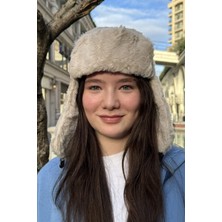 Mollycrush Genç Bej Peluş Pilot Şapka | Uniseks Kışlık Ushanka Tarzı