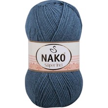 Nako 1 Adet Süper Inci El Örgü Ipi 100 gr Fırtına Mavi 185
