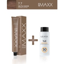 Maxx Deluxe Tüp Boya 100 ml - 30 V Oksidan 60 ml 7.7 Işıltılı Kahve