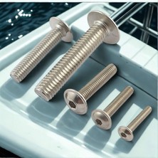 TYA A2 Aısı 304 Paslanmaz Pullu Bombe Baş Imbus Civata Çeşitleri