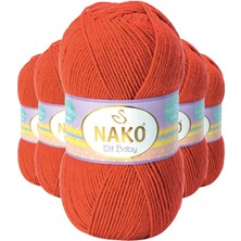 Nako 5 Adet Elite Baby El Örgü Ipi Tüylenmeyen Bebek Yünü Mercan Taşı 10701