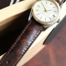 Yaydan Deri Aksesuar Kahverengi Cordovan Deri Saat Kordonu