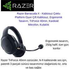 Razer Barracuda x - Kablosuz Çoklu Platform Oyun  Kablosuz Ergonomik Tasarım Kardioid Mikrofonlu Kablosuz Kulaklık.