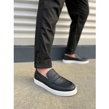 Zapatos JY180 Estilo x Bağcıksız Cilt Erkek Günlük Spor Klasik Ayakkabı Cbt - Siyah