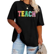Giyim Center Baskılı Kadın T-Shirt - Siyah