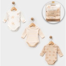 Lovemaxx 7010LV %100 Pamuklu Kaplan Desen Kız Erkek Bebek Zıbın 3’lü Body Seti | 3–24 Ay