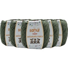 Samur Amigurumi Pamuk Oyuncak Punch Panç Örgü Ipi Haki 50 Gr-5 Adet
