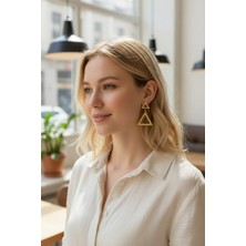 Initium Premium Paslanmaz Çelik Şık Sallantılı Gold Küpe