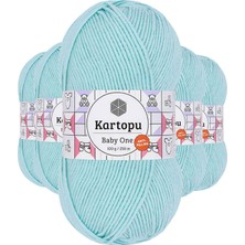 Kartopu 5 Adet Baby One Tüylenmeyen El Örgü Ipi Yünü Bebe Mavi K578