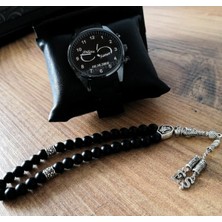 Erkek Kol Saatleri Kişiye Özel Baskılı Erkek Saat ve Harfli Tespih Babalar Günü Doğum Günü Hediyesi Erkeğe Hediye