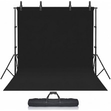 AZT 200X300CM 2X3MT Fon Perde Tutucu Background Çekim Standı Siyah Black Fon Perdesi