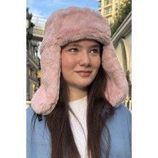 Mollycrush Genç Pembe Peluş Pilot Şapka | Uniseks Kışlık Ushanka Tarzı