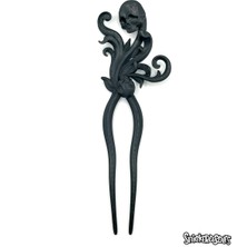 Snickerdoodles After Dark Kurukafalı Topuz Tokası - Fransız Saç Pini - Gothic Saç Aksesuarı