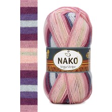 Nako 1 Adet Vega Stripe Premium Akrilik El Örgü Ipi Yünü No: 82415