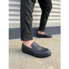 Zapatos JY180 Estilo x Bağcıksız Cilt Erkek Günlük Spor Klasik Ayakkabı Cst - Siyah