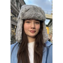 Mollycrush Genç Gri Peluş Pilot Şapka | Uniseks Kışlık Ushanka Tarzı