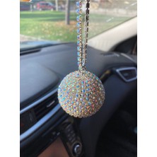 Normadia Mini Disko Topu, Kristal Dikiz Aynası Süsü, Eğlenceli Araba Aksesuarı
