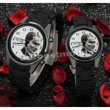 Sevgiliye Hediye Sevgili Saatleri Mustafa Kemal Atatürk Temalı Çift Erkek Bayan Kol Saatleri Doğum Günü Yıl Dönümü Hediyesi