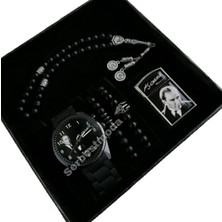 Erkek Hediye Seti Erkek Kol Saatleri Sevgiliye Hediye Atatürk Temalı Isimli Saat Çakmak Bileklik ve Tespih Seti