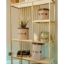 Kanonik Education Deri Şeritli Yuvarlak Çok Amaçlı Düzenleyici Organizer Kutu Keçe Sepet (Maxi) 03815