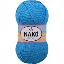 Nako 1 Adet Elite Baby El Örgü Ipi Tüylenmeyen Bebek Yünü Alaska Mavisi 10119