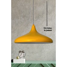 Sarı Özel Kablo Avize, Alüminyum Sarkıt, 35 Cm, Cafe ve Mutfak Dekoru