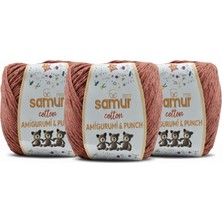 Samur Amigurumi Pamuk Oyuncak Punch Panç Örgü Ipi Kiremit 50 gr 3 Adet