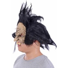 Bfs Nessiworld  Lateks Dişli Korku Maskesi Saçlı Yarım Surat