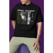 Sevbano Eren Yeager Attack On Titan Baskılı Unisex Oversize Anime Dizi Karakter Tişört