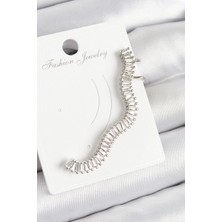 Luord Ticaret Bfs Pirinç Su Yolu Model Gümüş Renk Sağ Kıkırdak Küpe