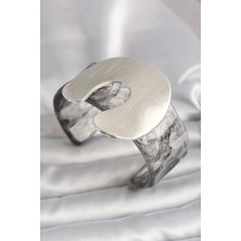 Luord Ticaret Bfs Siyah Mermer Desen Akrilik Plaka Vintage Kadın Bilezik