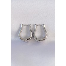 Luord Ticaret Bfs Pirinç Gümüş Renk Içi Boş Gül Küpe