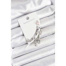 Luord Ticaret Bfs Pirinç Gümüş Renk Set Küpe