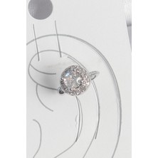 Luord Ticaret Bfs Pirinç Gümüş Renk Zirkon Taşlı Kadın Kıkırdak Model Küpe