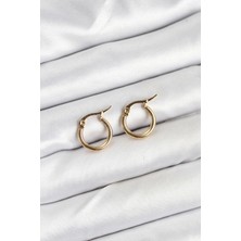 Luord Ticaret Bfs 316L Çelik Gold Renk 12 mm Halka Kadın Küpe
