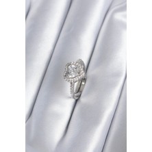 Luord Ticaret Bfs Pirinç Gümüş Renk Zirkon Taşlı Kalp Charm Model Kadın Yüzük