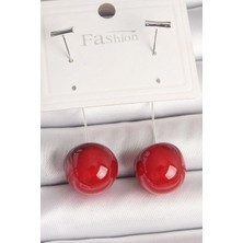 Luord Ticaret Bfs Pirinç Gümüş Renk Çivi Kiraz Model Kadın Küpe