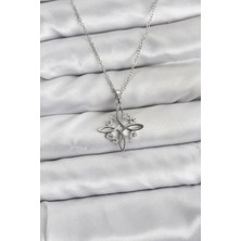 Luord Ticaret Bfs 316L Çelik Zincir Gümüş Renk Sonsuzluk Model Zirkon Taşlı Kadın Kolye