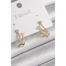 Luord Ticaret Bfs Pirinç Gold Renk Zirkon Taşlı Kadın Küpe