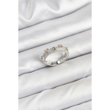 Luord Ticaret Bfs Pirinç Gümüş Renk Zirkon Taşlı Vintage Kadın Yüzük